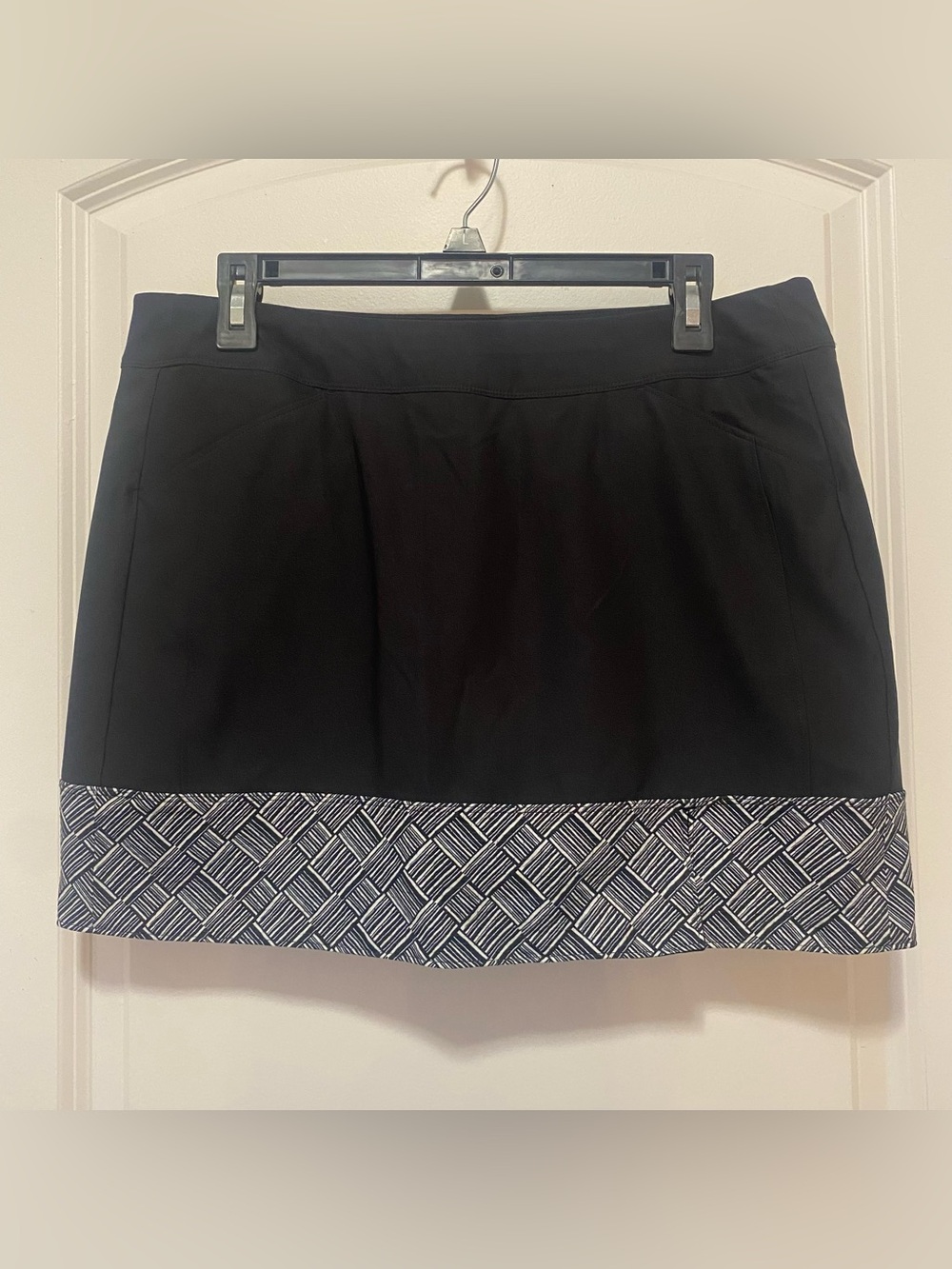 adidas Black Golf Skirt with Geometric Hem
